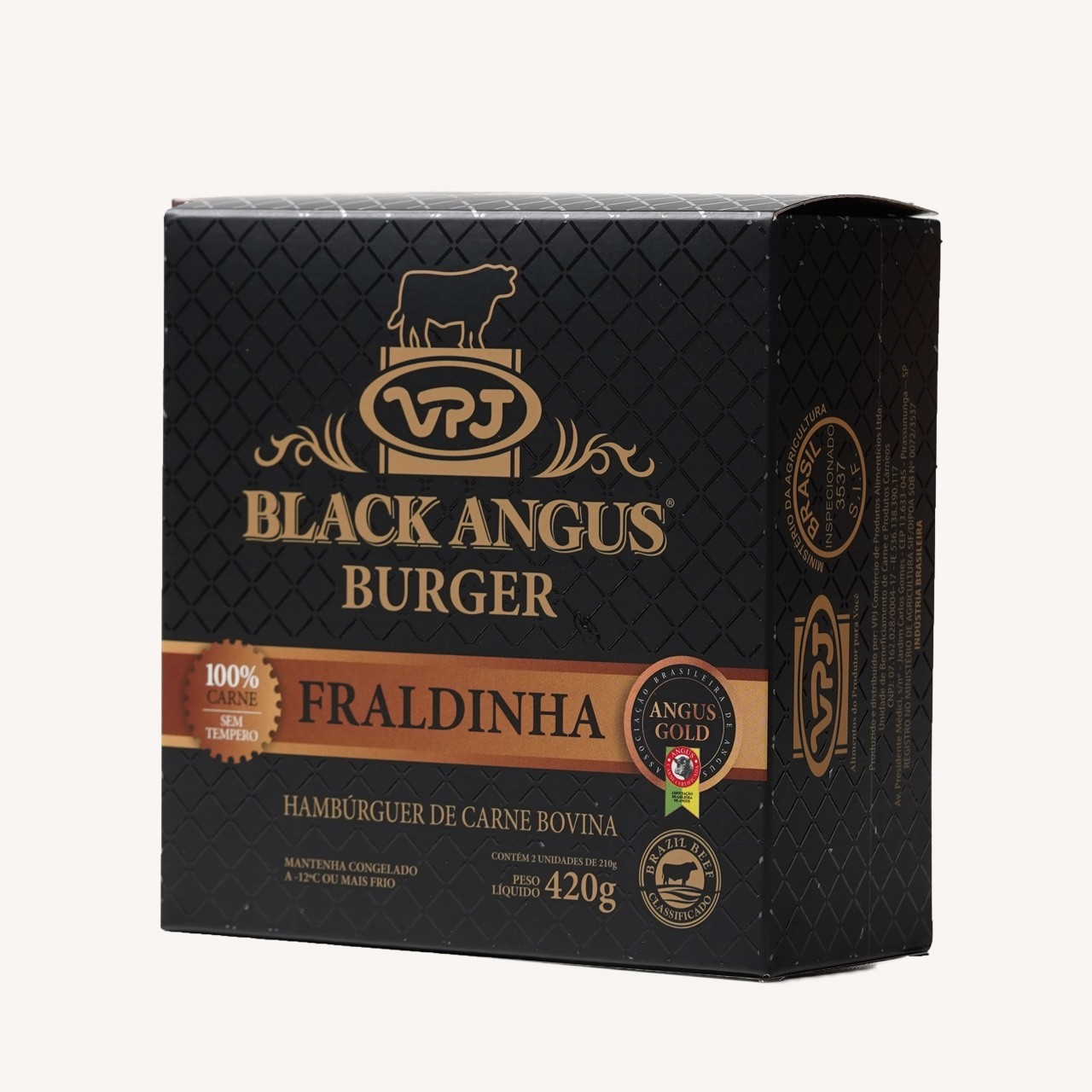 HAMBÚRGUER - FRALDINHA 210g CX 420g - BLACK ANGUS - SEM TEMPERO 