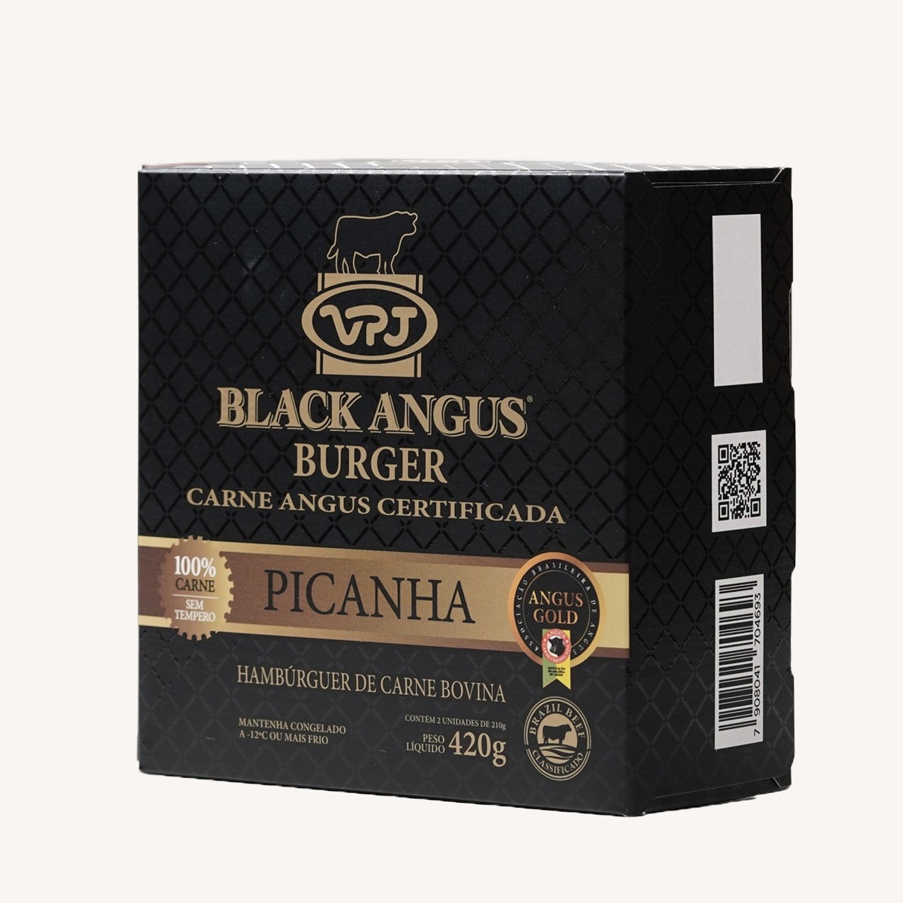 HAMBÚRGUER - PICANHA 210g CX 420g - BLACK ANGUS - SEM TEMPERO
